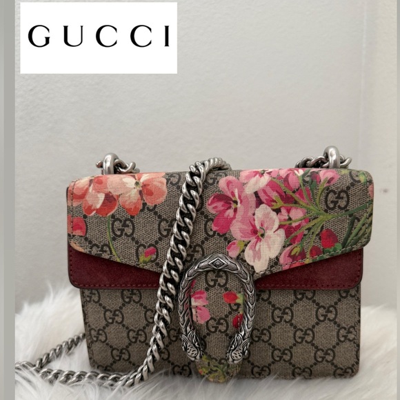 Gucci Handbags - GUCCI Dionysus Blooms Print Coated Canvas Mini